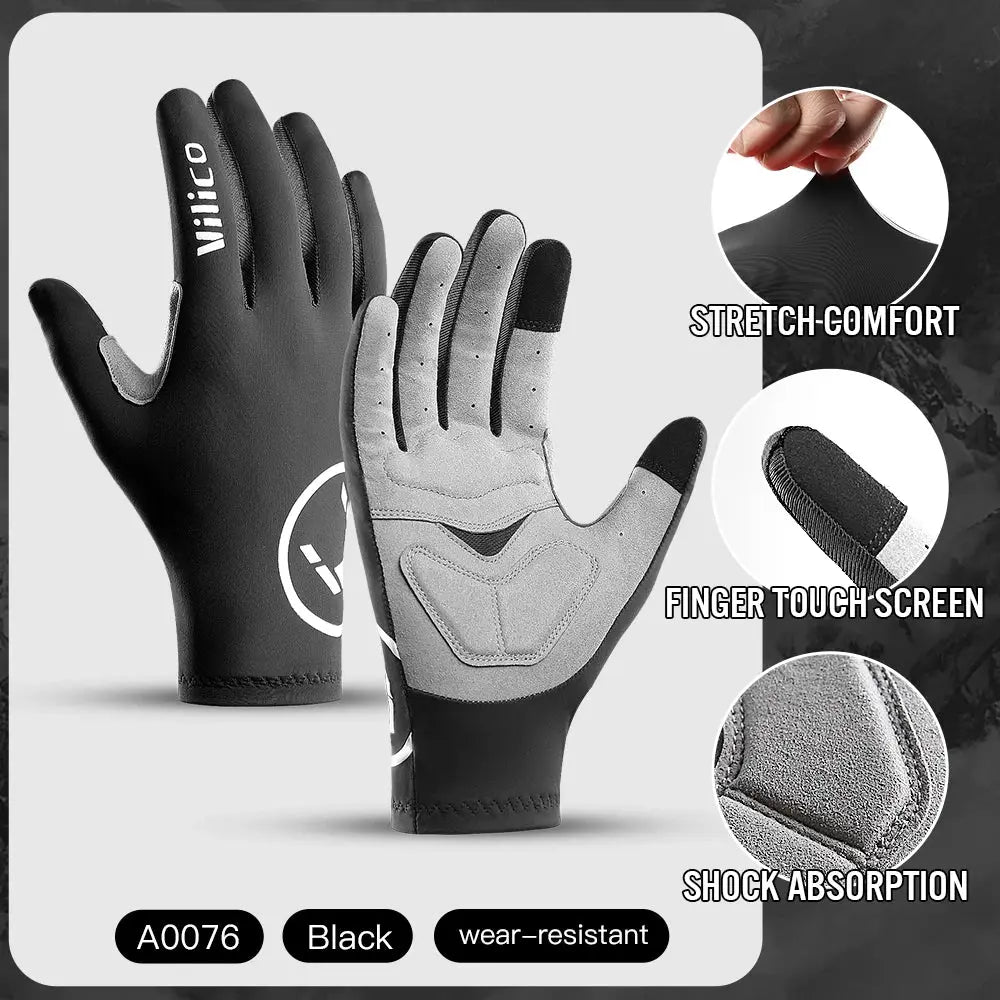 Vilico Professional Outdoor Cycling Gloves With Sensitive Touch Screen Shock Absorption Anti Slip Wear Resistant