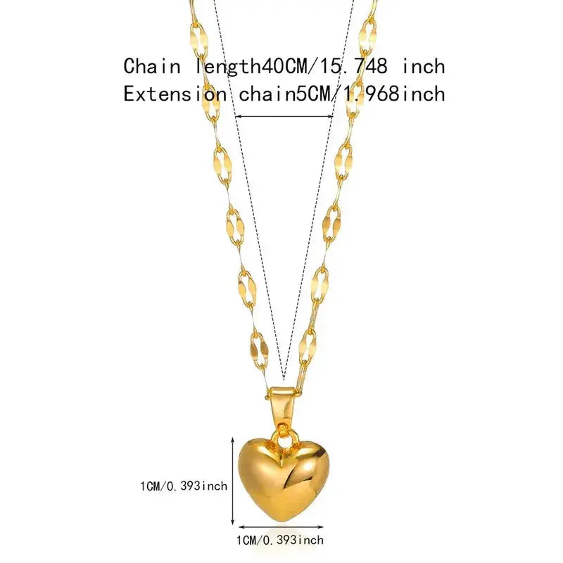 Stainless Steel Gold Beloved Charm Pendant Necklace For Women And Girls Collarbone Chain Holiday Gift