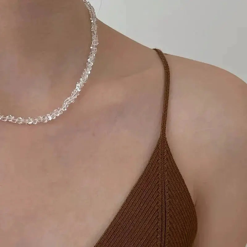 Tetrahedron Triangle Crystal Glass Charms Necklaces For Women Jewelry Making Accessories