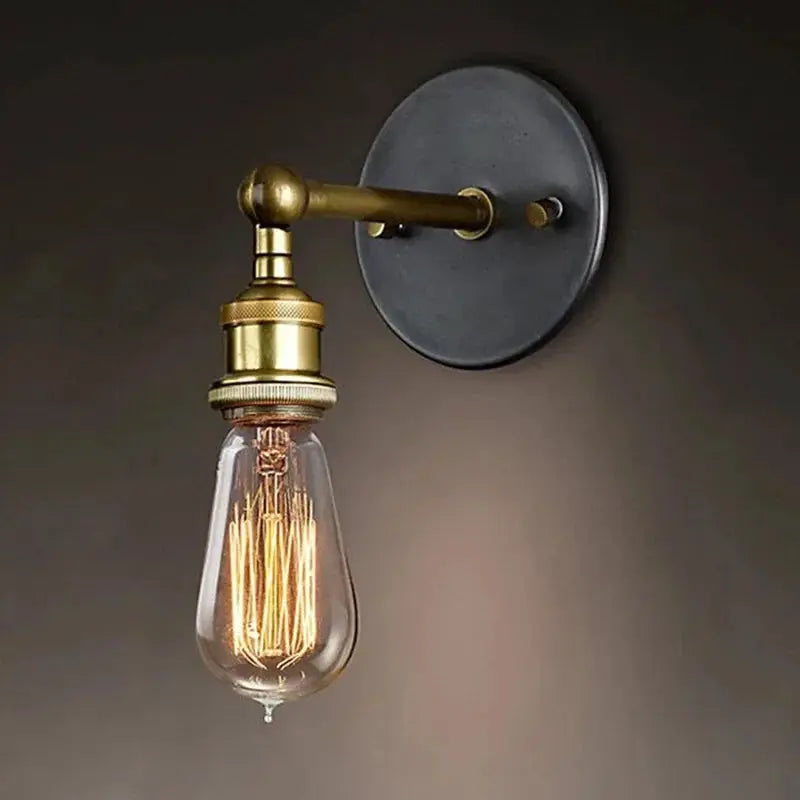 American Single Head Wall Lamp by Simples Market, brass finish with Edison bulb