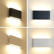 LED wall lamp 4-pack; aluminum outdoor waterproof wall lights in black, navy, white and gray finishes Simples Market