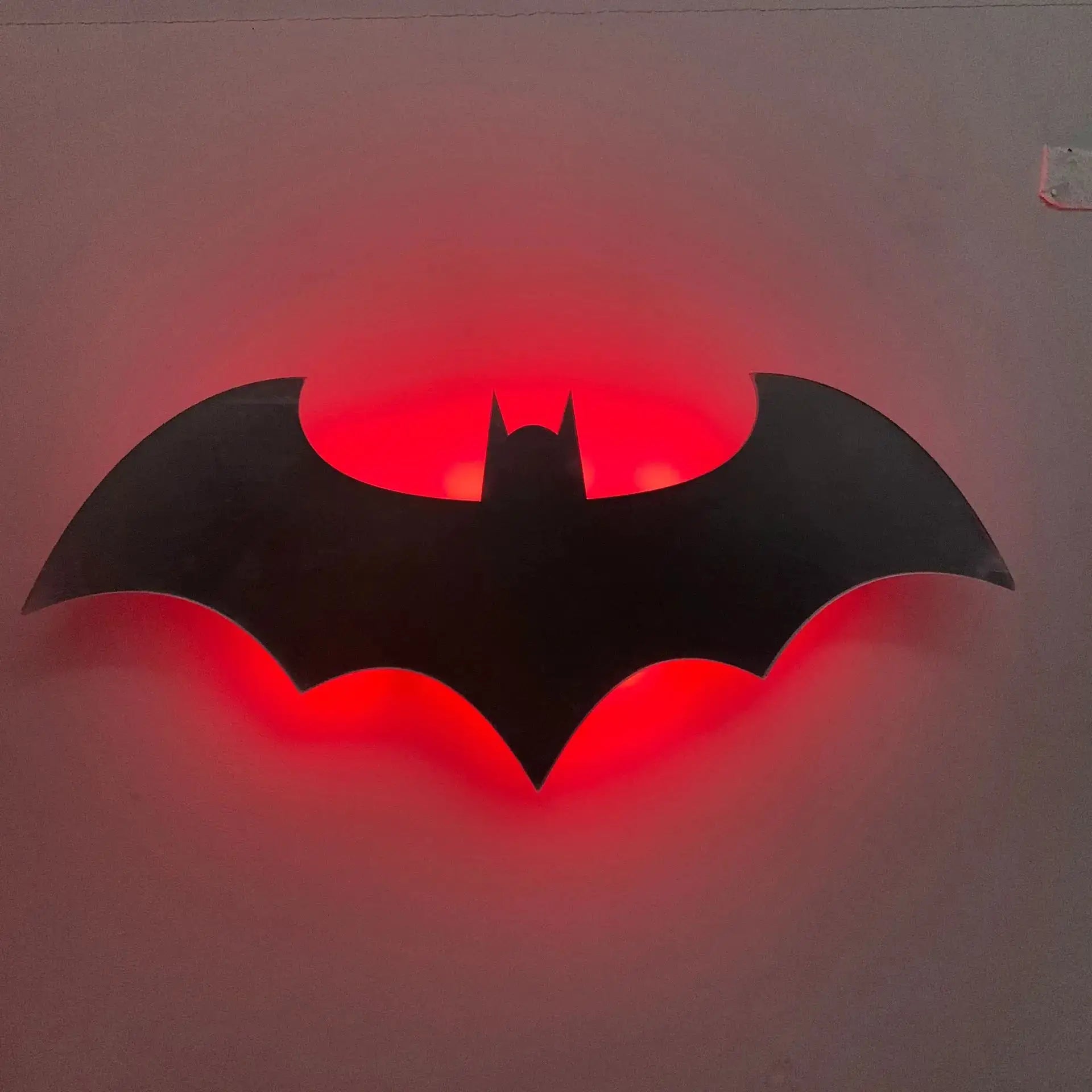 Simples Market wooden bat wall lamp with red LED glow for bedroom decor