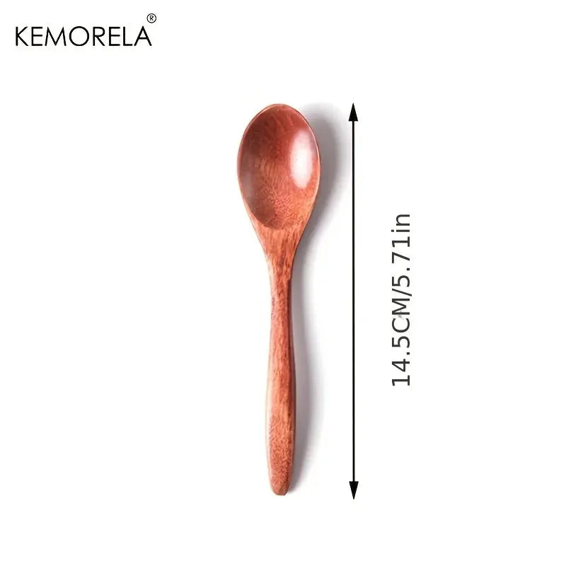 Wooden Tea Spoons Set of 1 2 6 Pieces Long Handle Coffee Stirring Spoons Honey Dessert Tableware