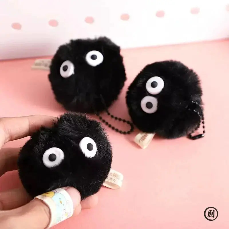 Plush Coal Ball Figurines Keychains Set Of 5 Or 10 Cute Cartoon Bag Pendants Ideal Gift For Pets And Collectors