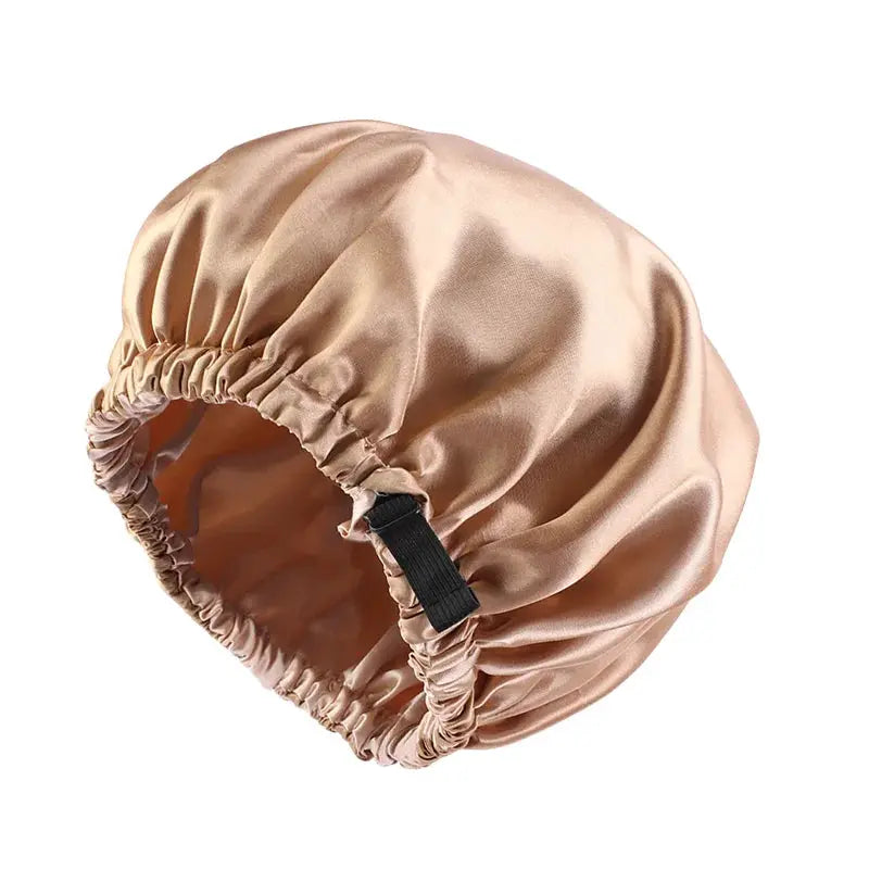 SilkNest Satin Sleep Bonnet Adjustable Double Layer Large Satin Lining For All Night Curly Hair Protection