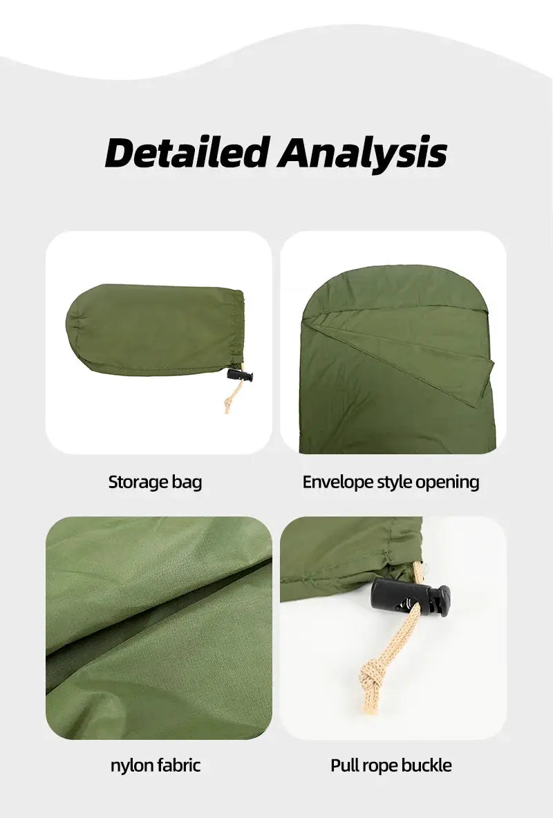 Sleeping bag liner by Simples Market in olive nylon with storage bag and pull rope buckle