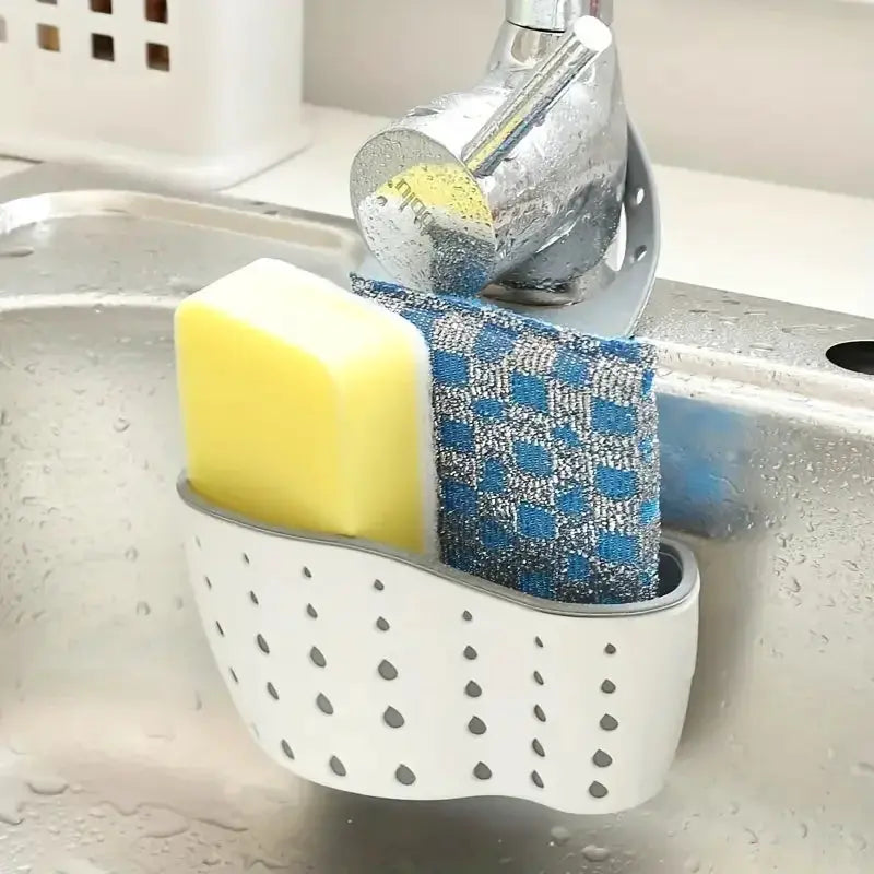 Kitchen Sink Hanging Draining Basket Adjustable Rubber Bag Soap Sponge Caddy Faucet Holder For Bathroom