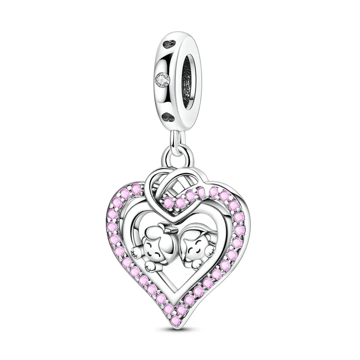 925 Silver Charm Openable Nesting Doll Rose Princess Dress Pendant for Bracelet DIY Fashion Jewelry