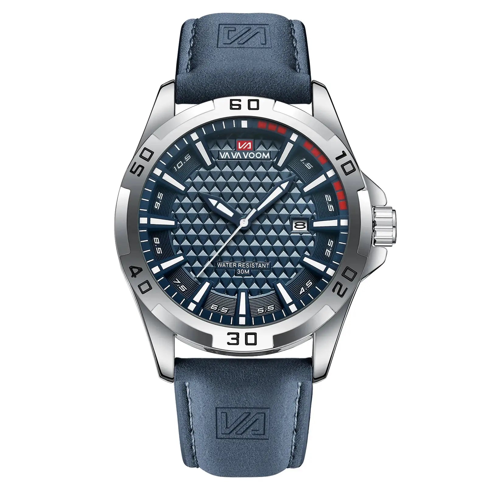 Mens Casual Sport Military Quartz Calendar Wrist Watch Waterproof Leather Strap Business Ready