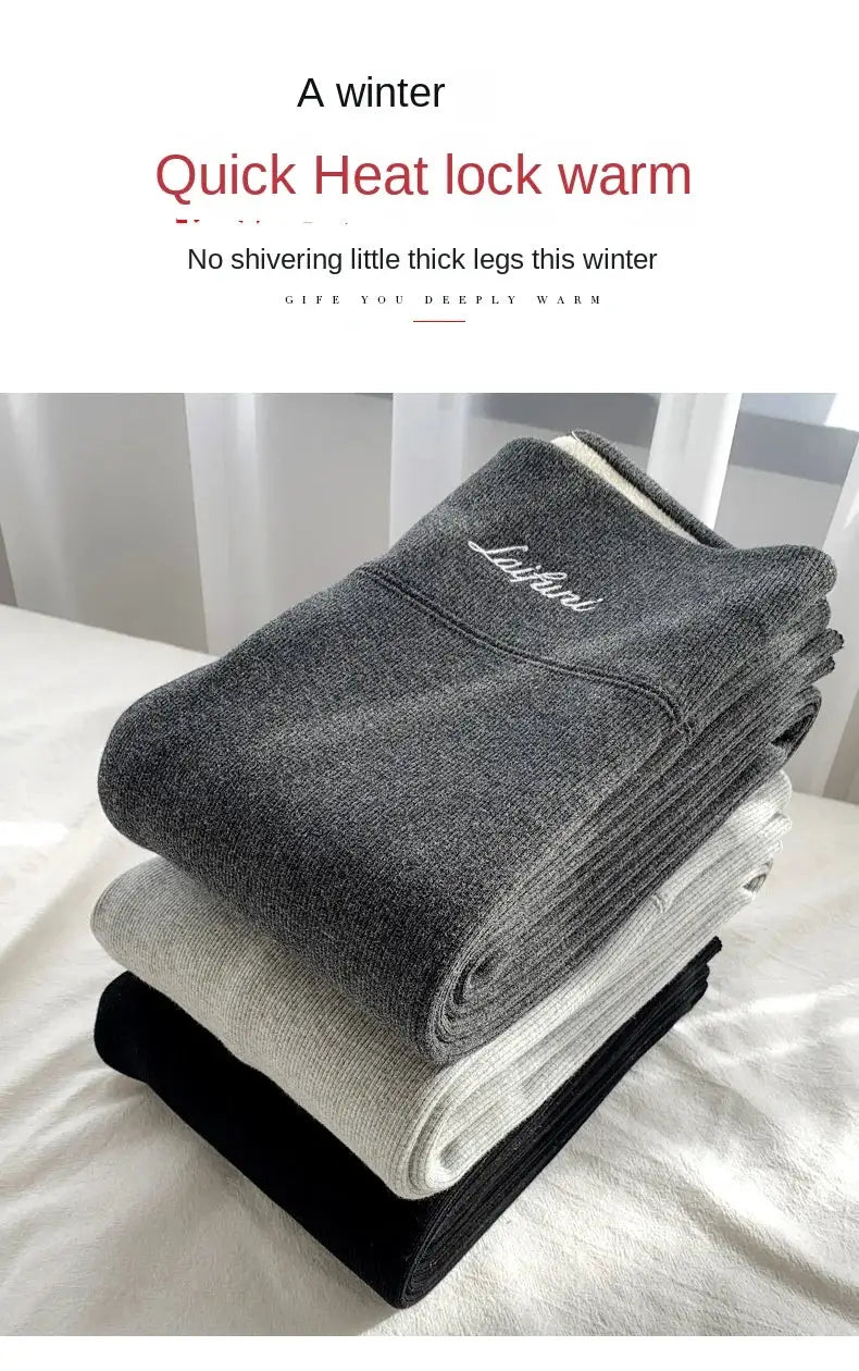 Winter warm thermal leggings set of four in charcoal gray, light gray, white, and black by Simples Market