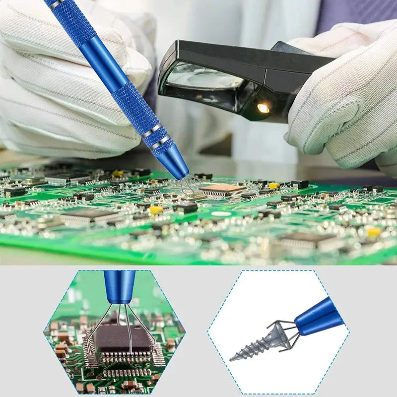 Precision 4 Claw IC Chip Extractor Tool For Delicate Electronic Components Grabber Pick Up Puller