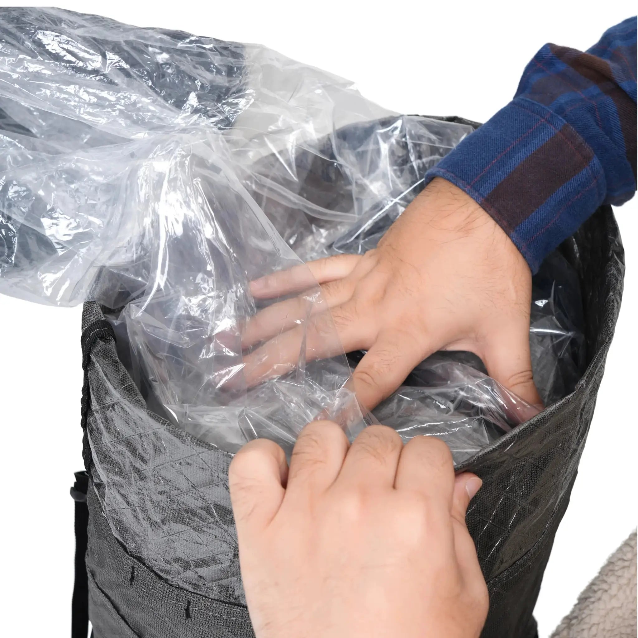 Backpack liner bag, clear polycro inner dry bag, ultralight 14g for hiking and camping