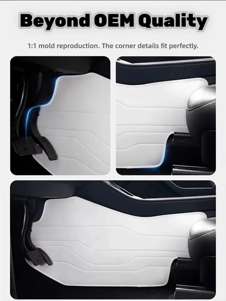 Tesla Model Y Highland White leather floor mats, 2-piece cockpit mats for both sides, Simples Market