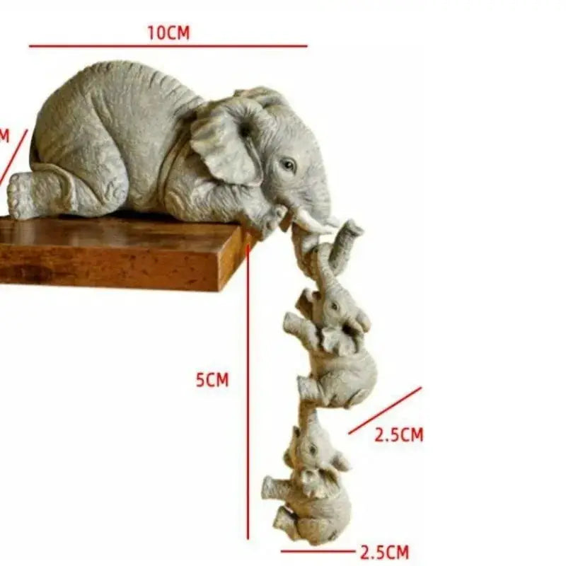 3 Pcs Set Cute Elephant Hug Baby Doll Resin Handicraft Figurines For Home Decor Gift Decorative Miniatures Accessories