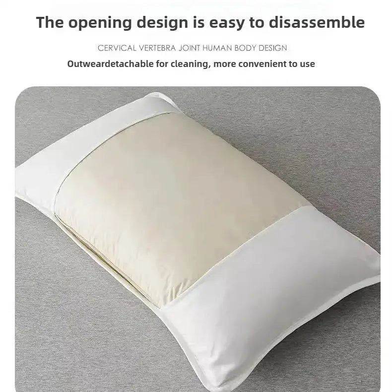 Clip pillow cover by Simples Market, 72x45cm, white with beige center, waterproof anti-mite protector