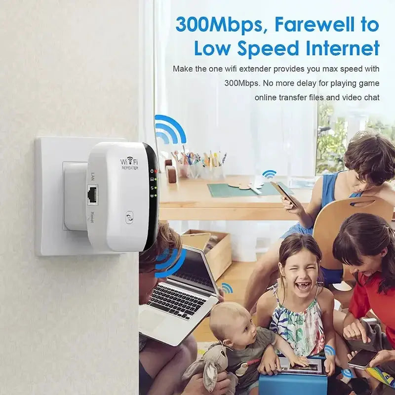 WiFi Repeater Wireless Signal Amplifier Extended Network Enhancer EU US Home Router 300 Mbps Throughput