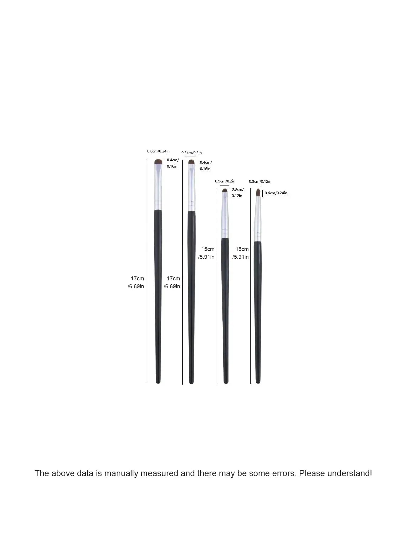 SilkGlow 4 Piece Eye Detail Brush Set Pony Hair For Precision Eyeliner And Eyeshadow Tools