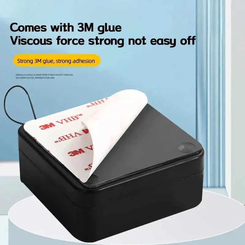 Automatic Drawstring Door Closer by Simples Market, black with 3M adhesive for sliding doors.
