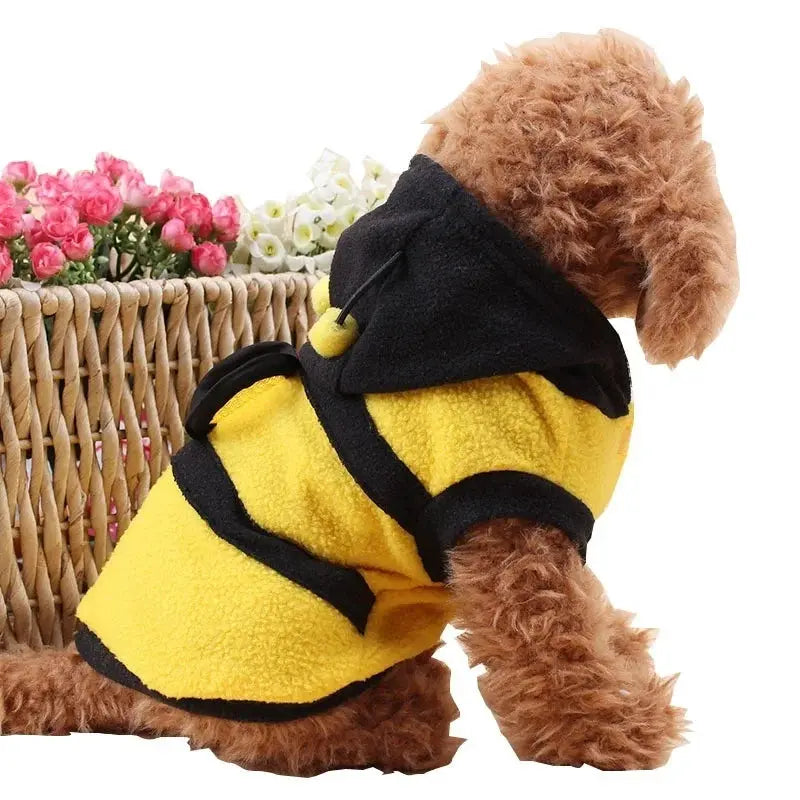 Bee Pet Puppy Coat Hoodie Fleece Clothes For Dogs And Cats Halloween Cosplay Sweater Dog Hoodies