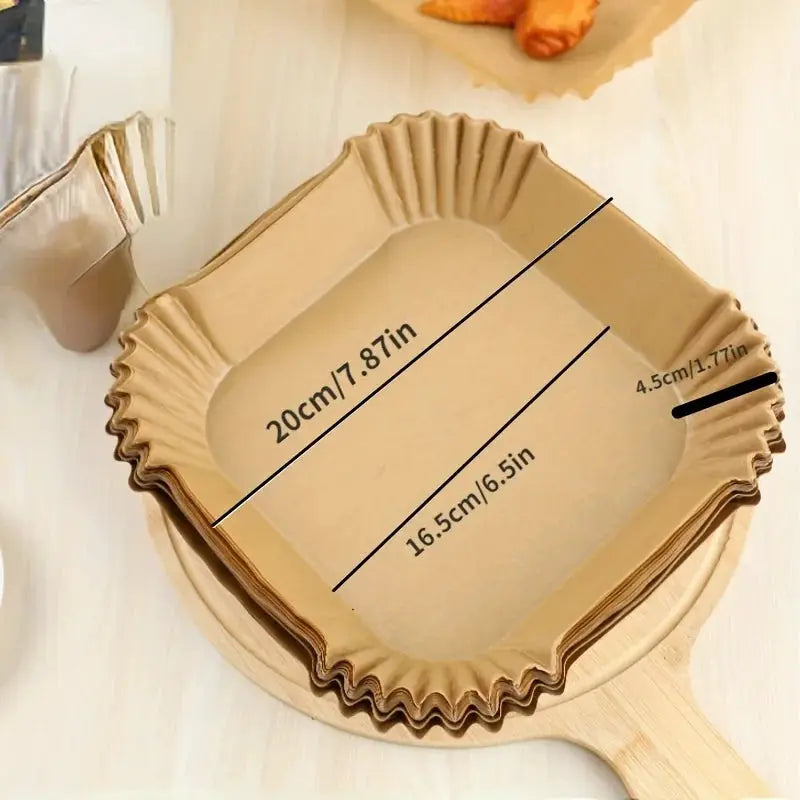 Air Fryer Paper Liners Disposable Parchment Paper Oil Proof Waterproof Nonstick Round, Square And Rectangle