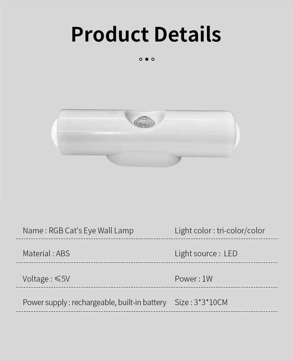 Simples Market RGB Gradient Wall Light with motion sensor, white ABS wall lamp