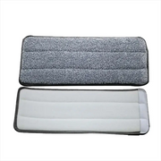 2-pack microfiber mop pads, gray top with white underside, washable and reusable