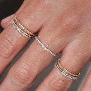 Delicate Micro Pave Zircon Ring For Women Trendy Chic Crystal Stackable Tiny Ring For Daily Wear R133