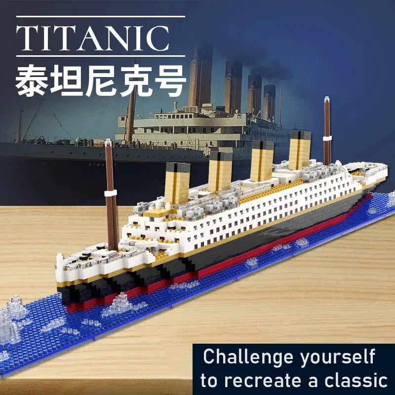 Titanic Cruise Ship Building Block Model Kit For Kids Desktop Puzzle Toy Birthday Gift For Boys And Girls