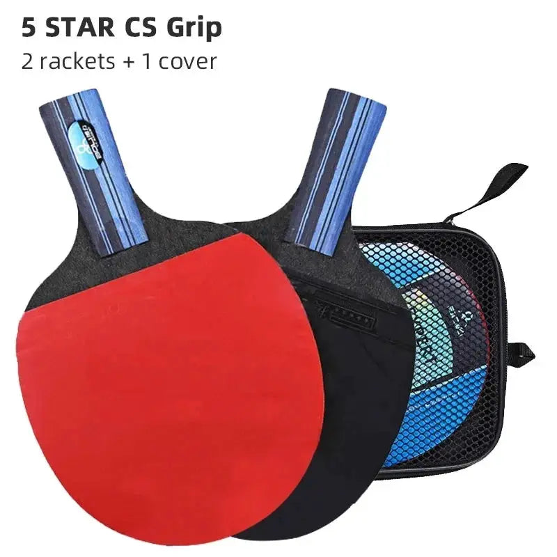 Professional Table Tennis Racket Set Two Piece Ping Pong Paddle With Pimples In Rubber And High Quality Blade And Bag