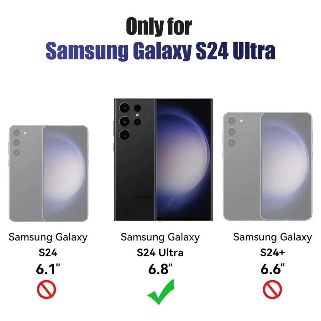 Screen protector kit for Samsung Galaxy S24 series including S24, S24 Ultra, and S24+; S24 Ultra highlighted