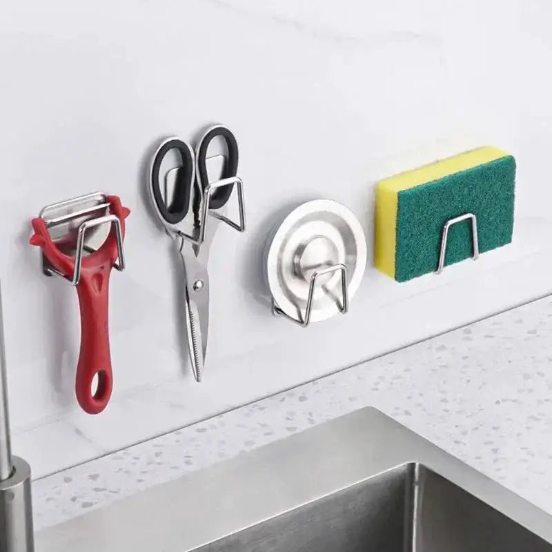 Stainless Steel Wall Mounted Non Perforated Storage Rack for Pot Lids Cutting Boards and Cabinet Organization