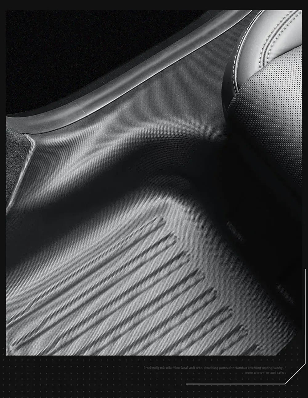 Simples Market floor mats with door sill protection for Tesla Model Y - all-weather black interior liner