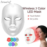 Wireless 7 Color LED Facial Mask Photon Therapy For Skin Rejuvenation