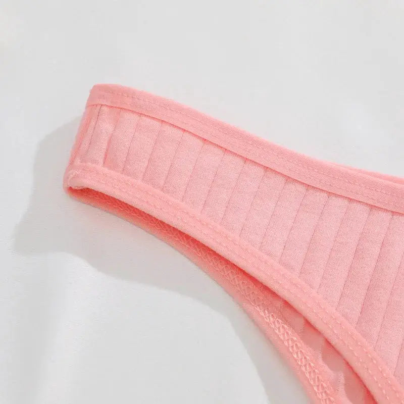 Simples Market pink ribbed cotton G-string thong underwear low-rise