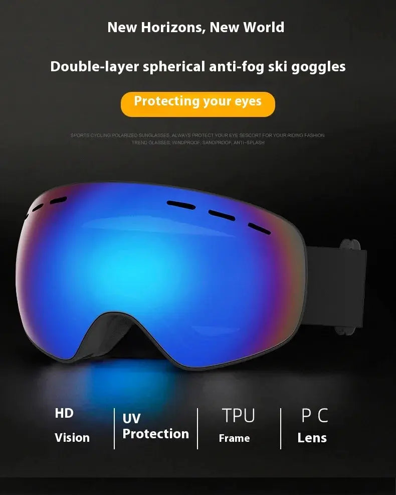 JSJM Double Layer Ski Goggles Anti Fog UV400 Protection For Men And Women Winter Snowboarding Snow Ski Goggles