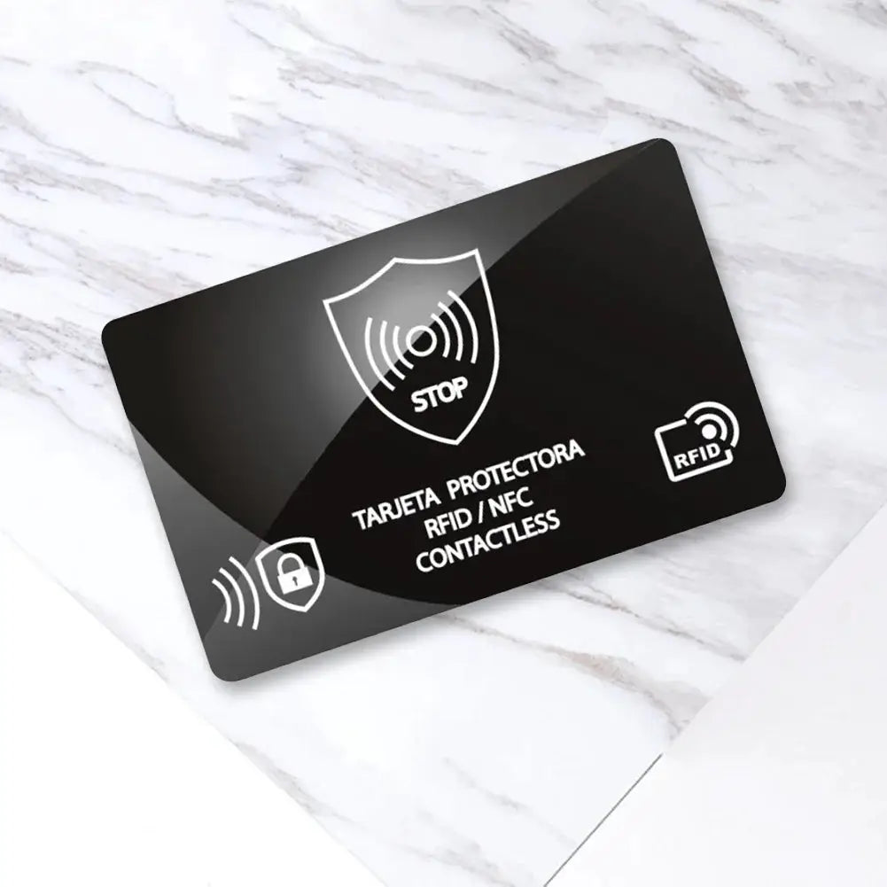 Simples Market 5-pack RFID blocking cards; ultra-thin black NFC shield for debit and credit cards