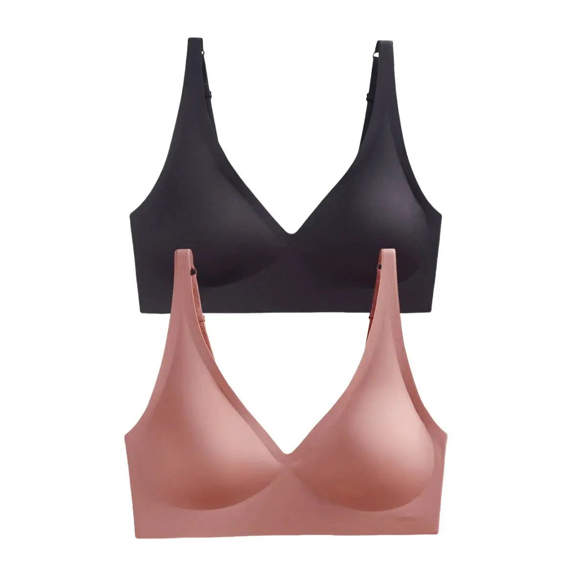 AuroraLuxe 2 Piece Seamless Wireless Push Up Bras Set With Soft Padding For All Day Comfort And Invisible Fit