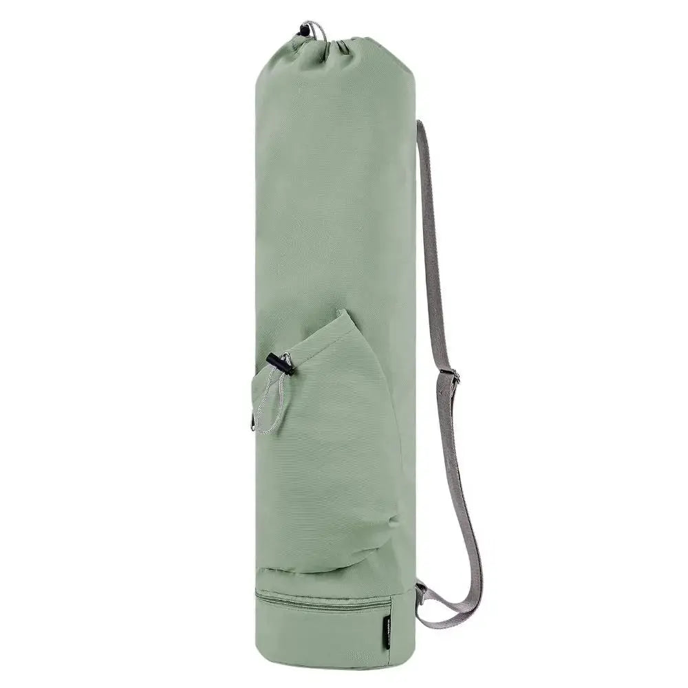 Simples Market green yoga mat backpack with side pocket and adjustable strap