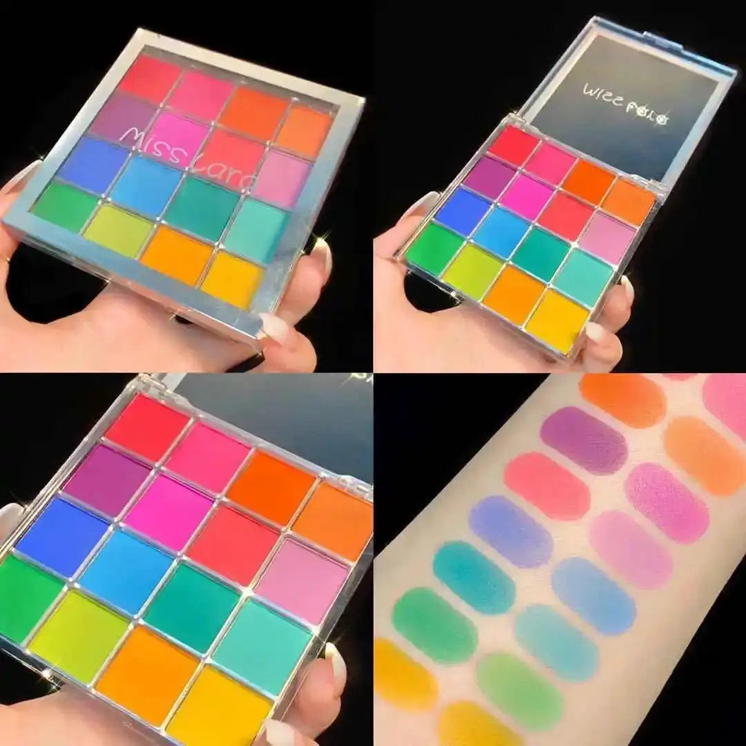 16 Grid 16 Color Solid Rubbing Powder Palette For Nail Art DIY Gradient Smudge Pat Pat Powder Seamless Finish