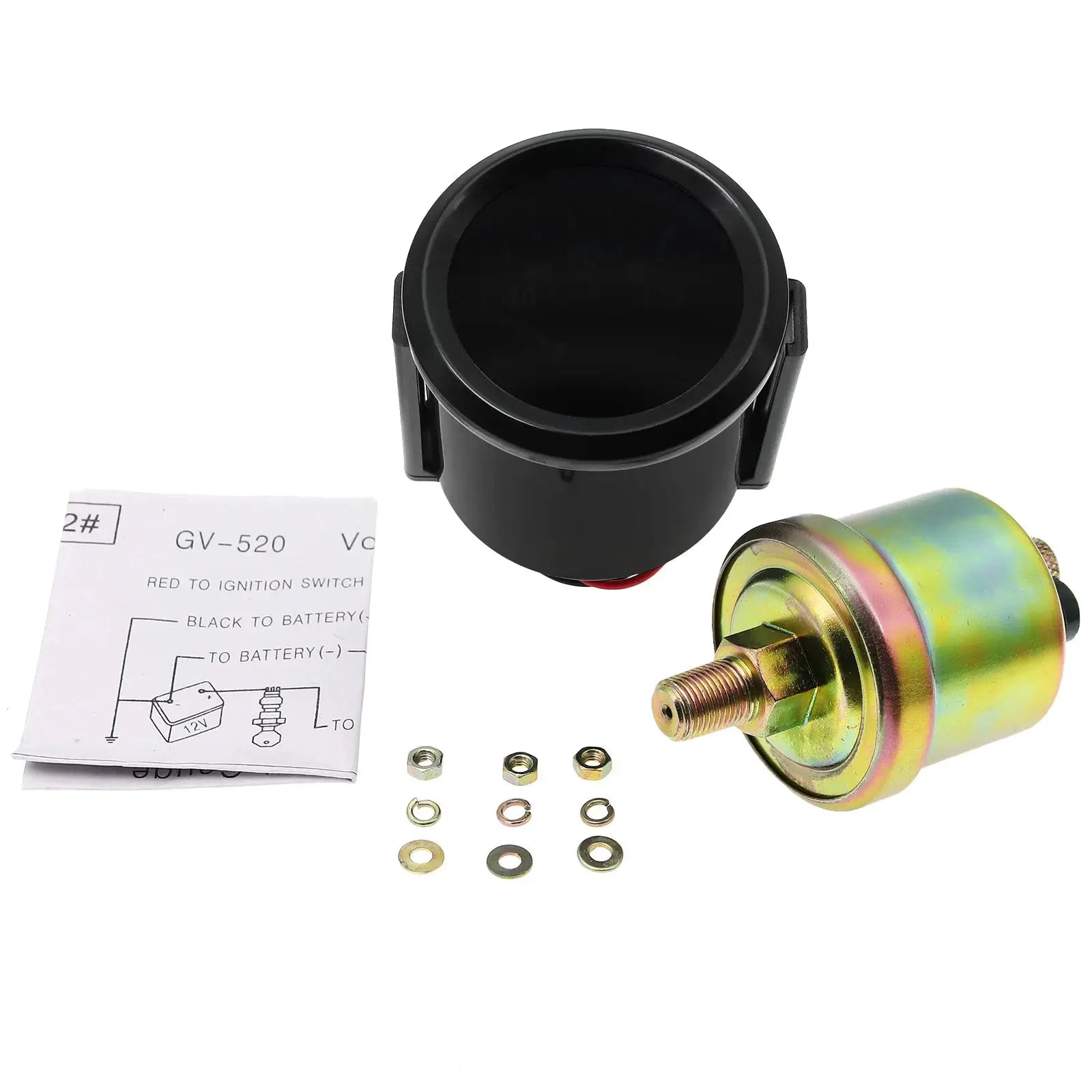 Simples Market 2in 52mm black gauge kit with tach, temp, boost and oil pressure sensor and mounting hardware