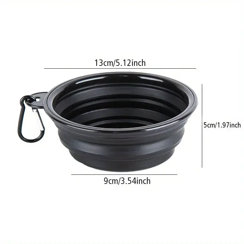 Foldable Dog Travel Bowl Portable Silicone Water Bowl with Lip