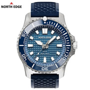 North Edge Abyss diver's watch with blue dial, blue bezel, 200M water resistant, 316L steel case, blue strap