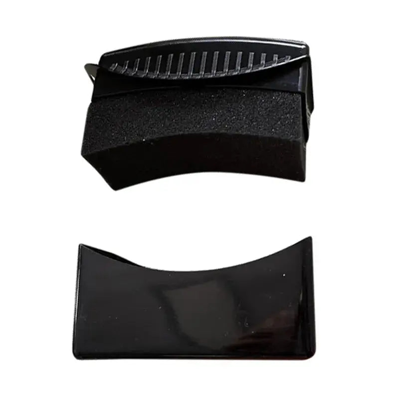 Car wheel polishing sponge brush set with black foam pad and ABS plastic applicator plate (2 pieces)