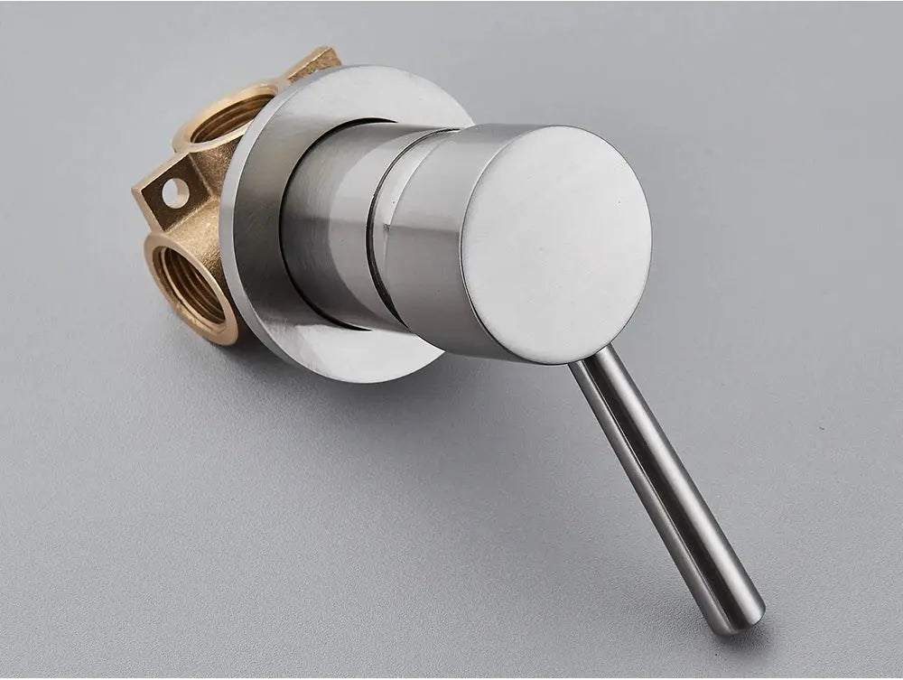 Simples Market chrome brass concealed bath mixer valve with round knob and metal lever