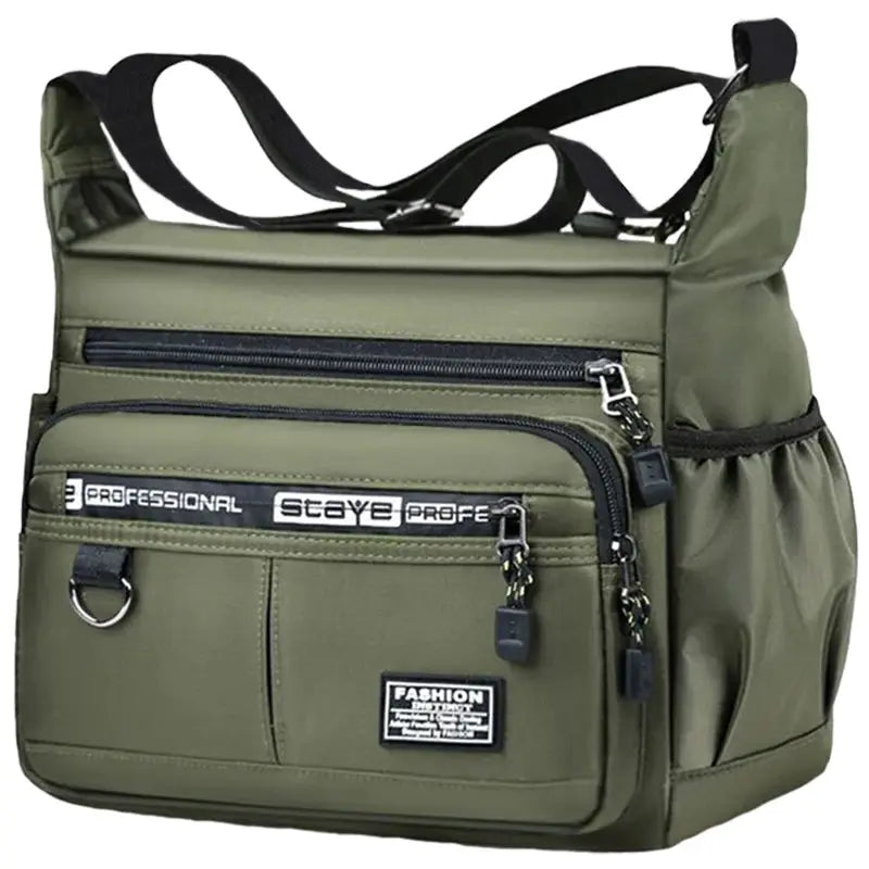 UrbanPulse Mens Crossbody Bag Ultra Lightweight Nylon With Multi Layered Pockets And Adjustable Strap