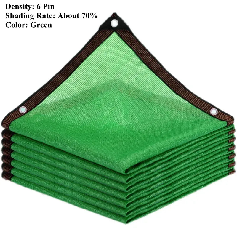 Simples Market 6-pin sunshade net, green HDPE garden shade cloth with brown edging