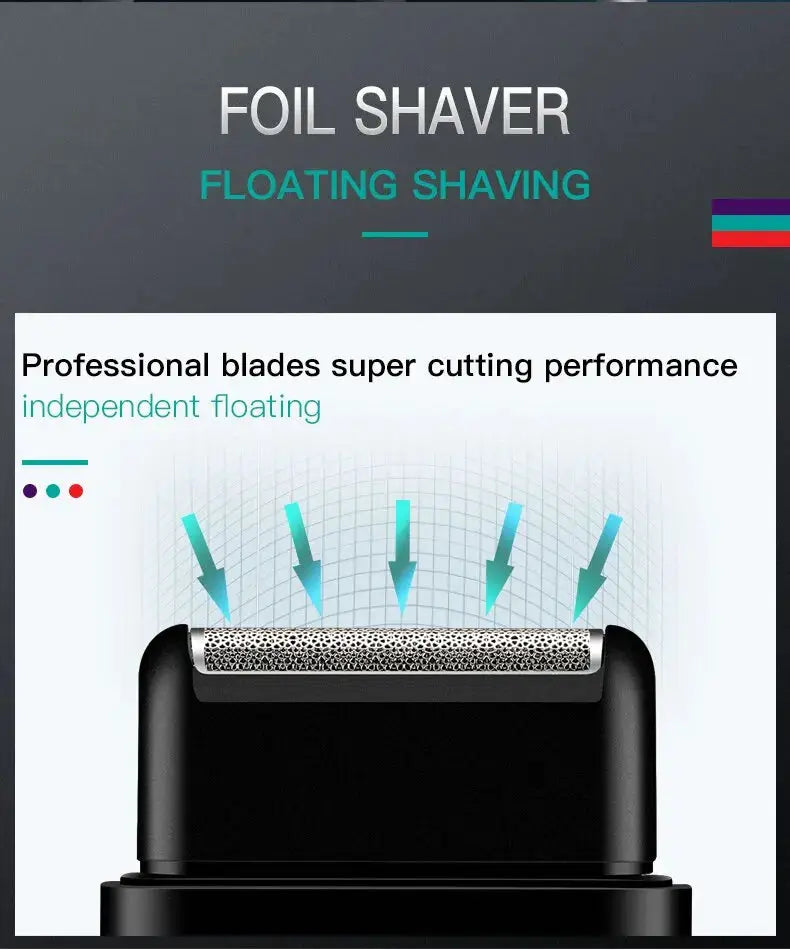 VGR electric shaver black portable foil razor with USB charging
