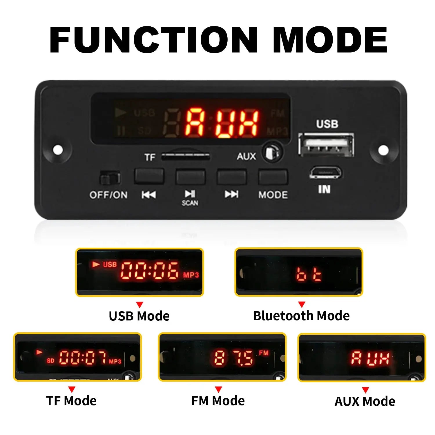 50W Bluetooth 5.0 MP3 Decoder Board For Speaker With USB TF Card FM Radio Module Handsfree Voice Recording