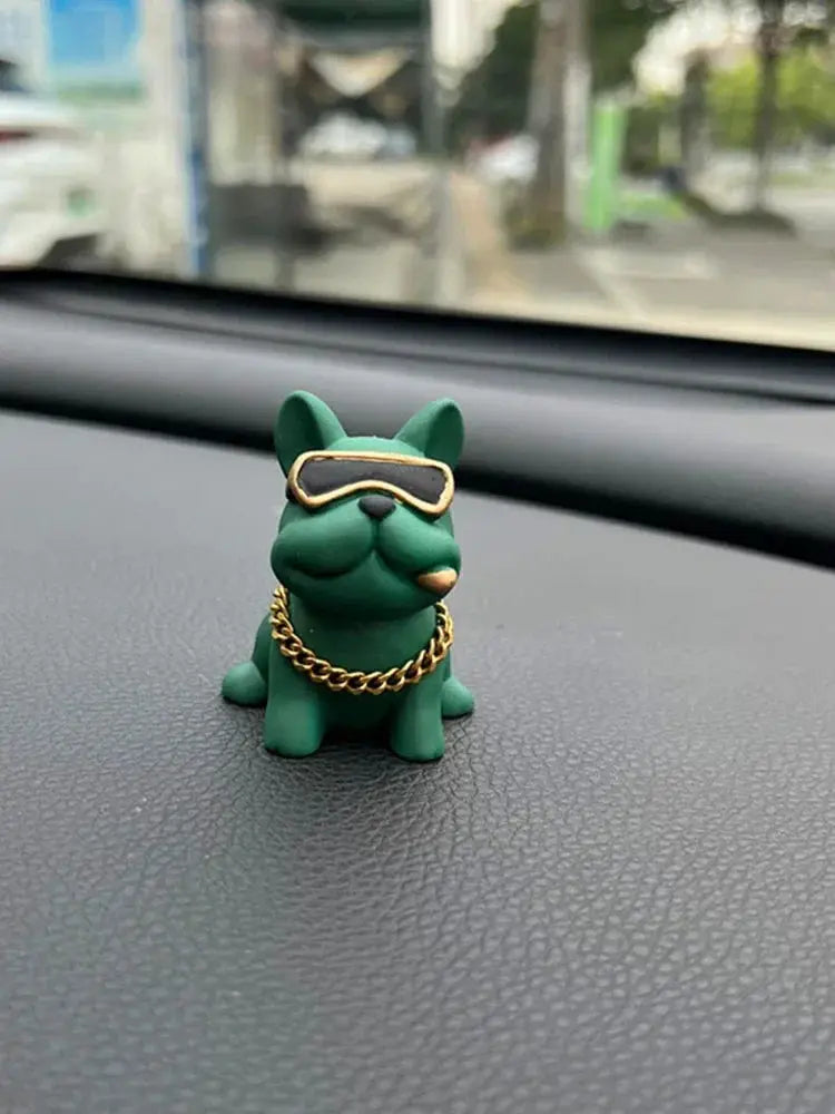 Wear Resistant Bulldog Resin Car Ornament For Dashboard Decor