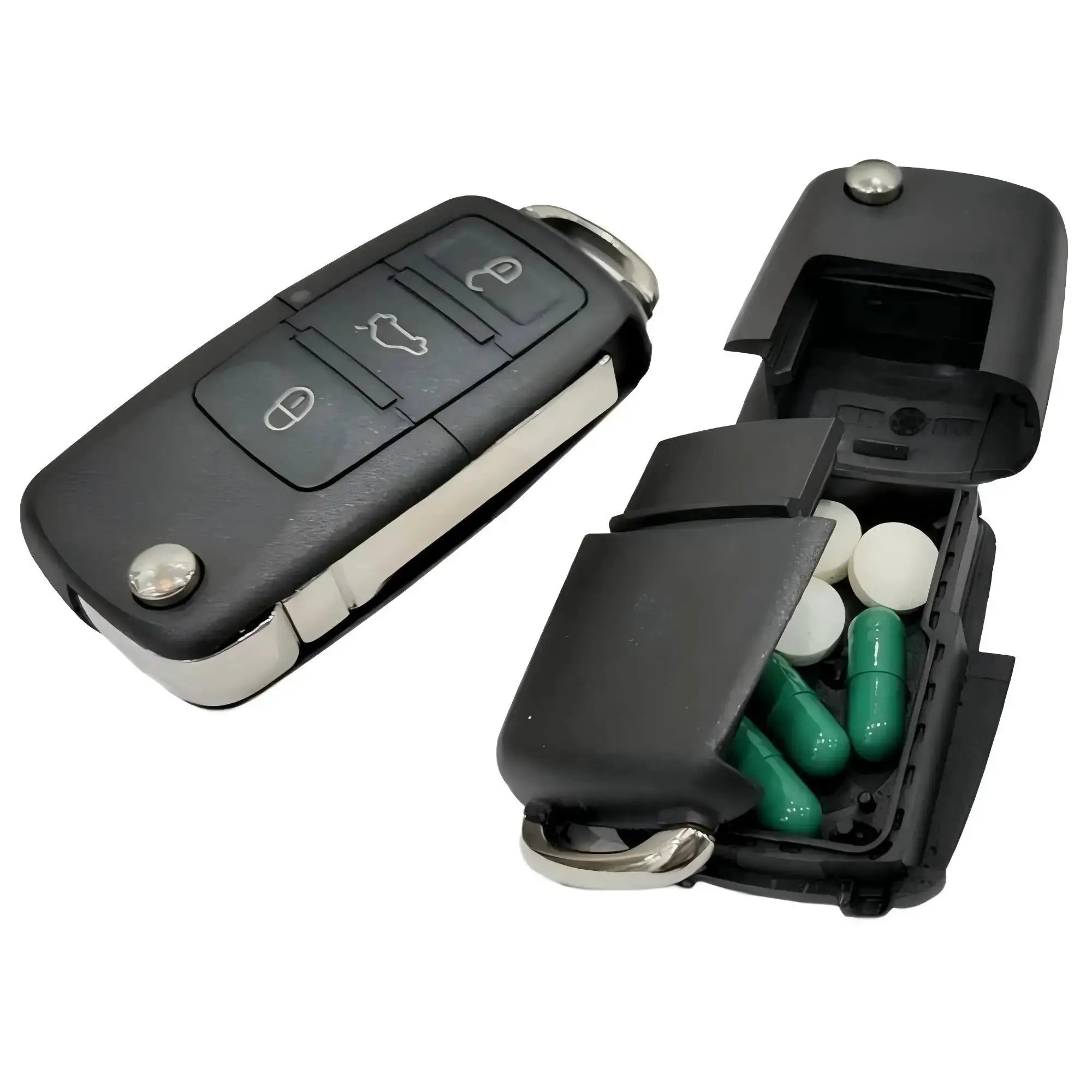 Creative Mini Dummy Car Key Hidden Safe Box Secret Compartment Discreet Storage For Money Pills Coins